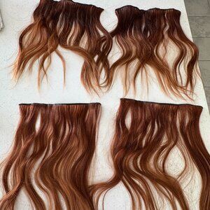 17" hair extension Wefts REAL HAIR  - 4 wefts, two rows